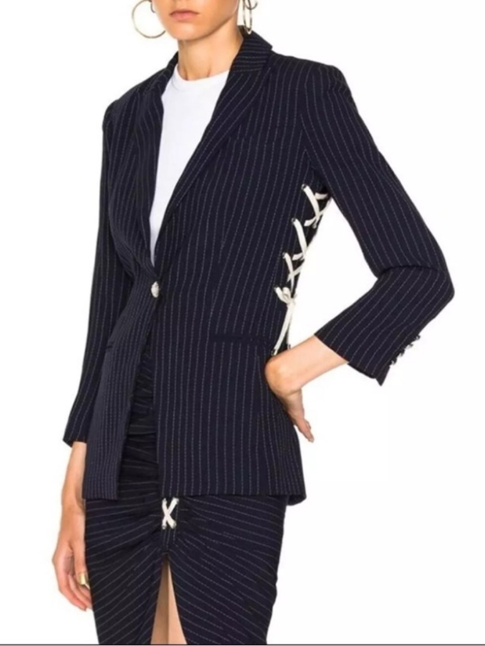 Veronica Beard Taylor Lace Up Blazer